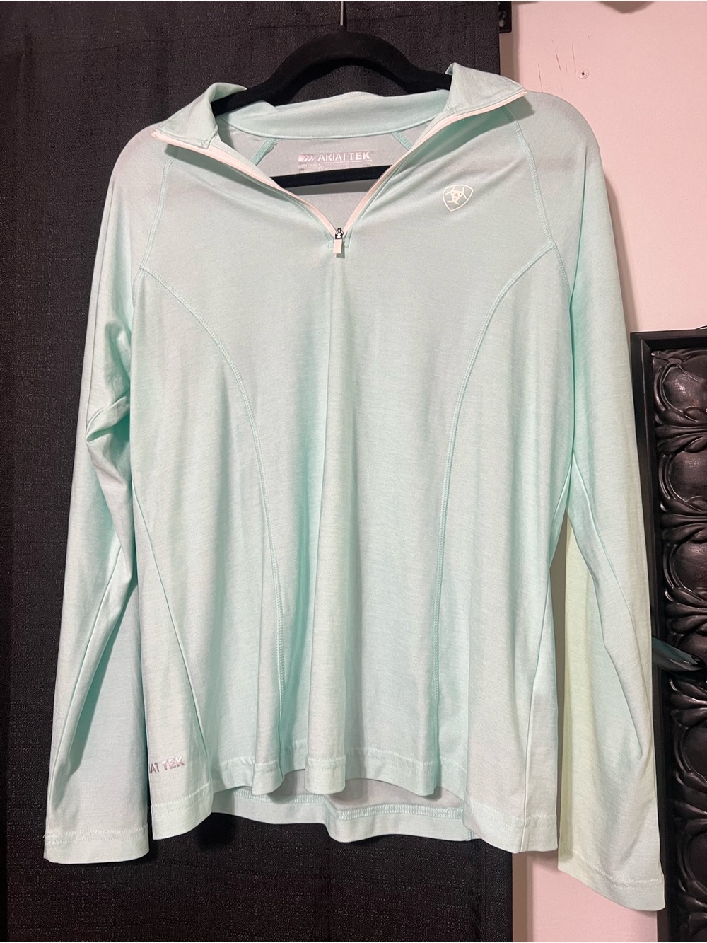 Ariat Mint Green Quarter-Zip Performance Pullover